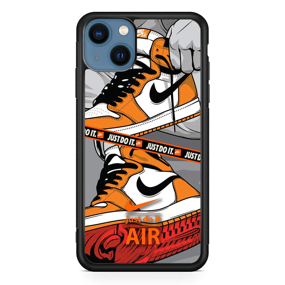 Nike Close Up The Sneaker iPhone 14 Case-Rubber Black (2D Case)-Oxvistore