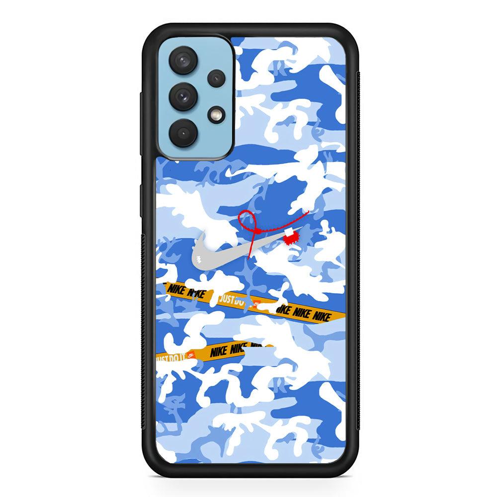 Nike Cloudy Sky Camo Samsung Galaxy A32 Case-Rubber Black (2D Case)-Oxvistore