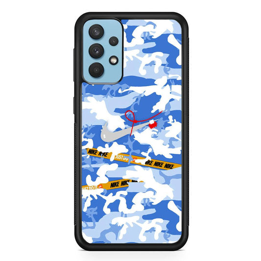 Nike Cloudy Sky Camo Samsung Galaxy A32 Case-Rubber Black (2D Case)-Oxvistore