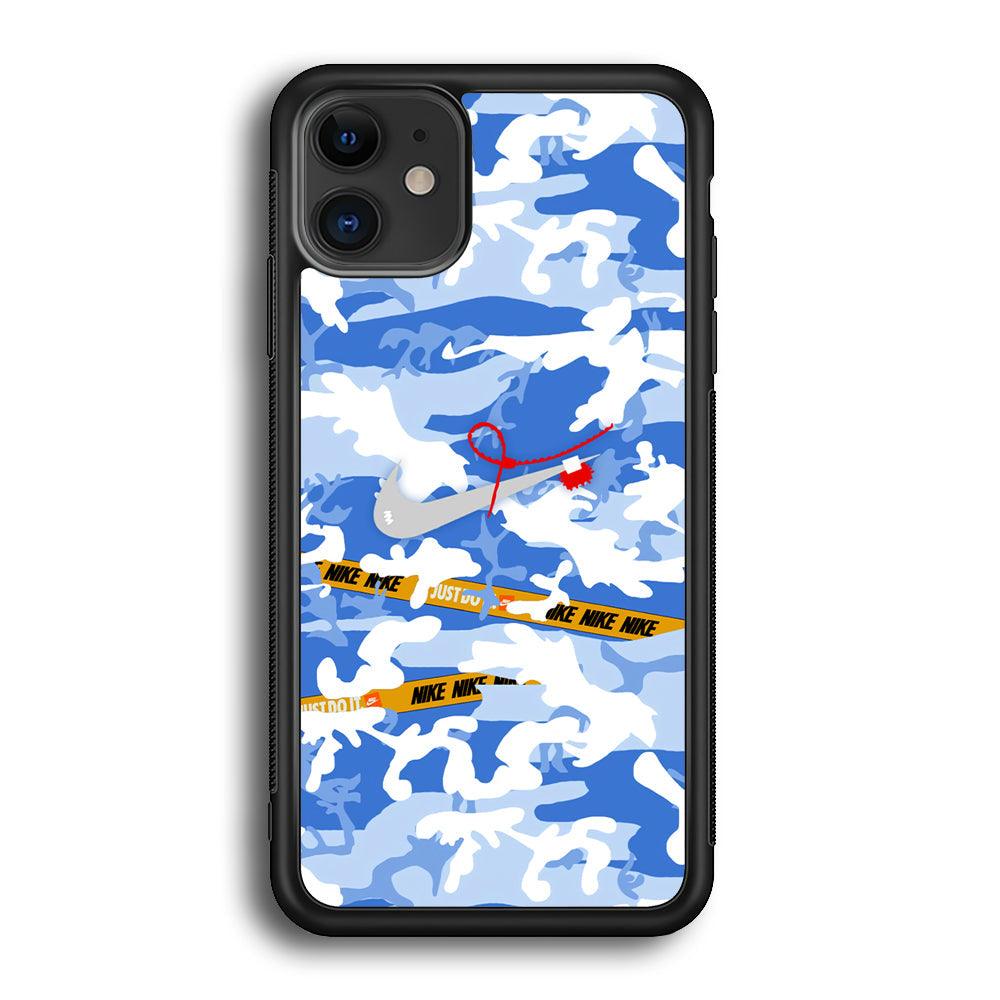 Nike Cloudy Sky Camo iPhone 12 Case-Rubber Black (2D Case)-Oxvistore