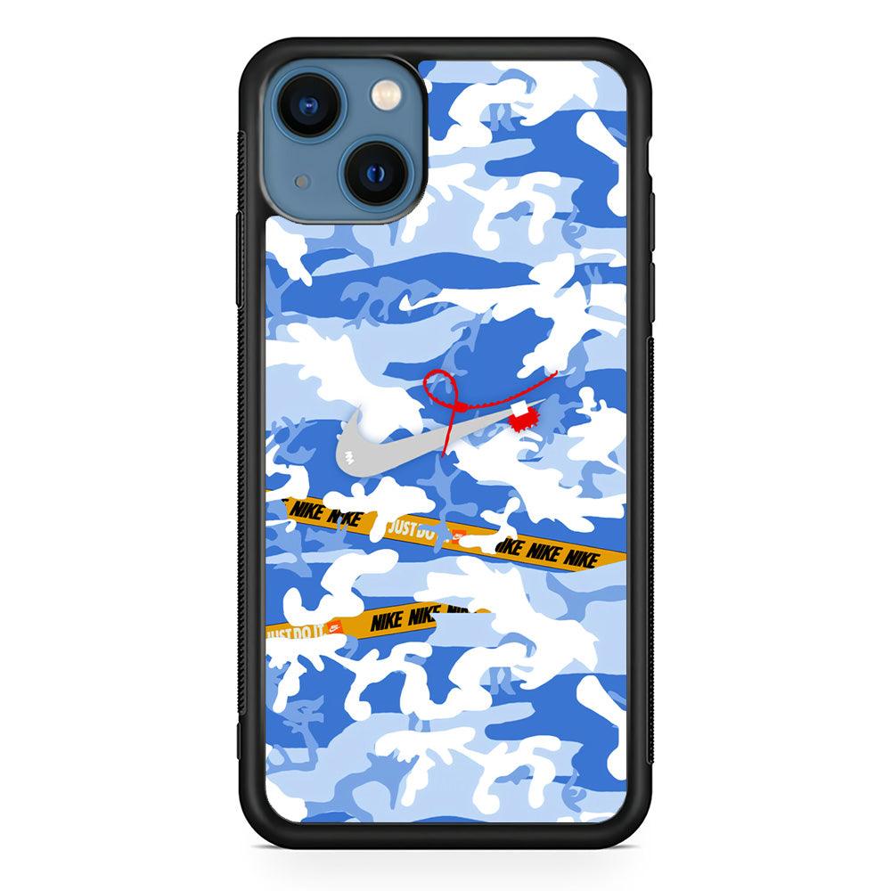 Nike Cloudy Sky Camo iPhone 15 Plus Case-Rubber Black (2D Case)-Oxvistore