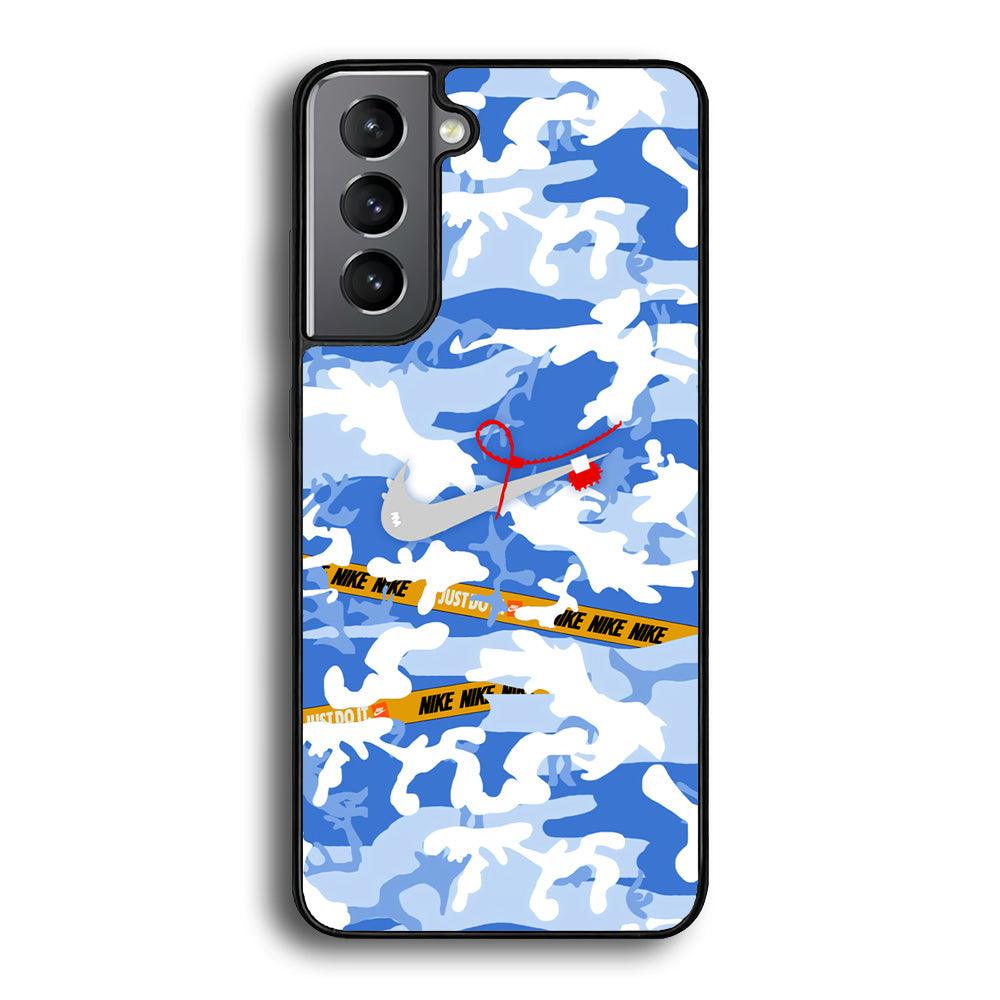 Nike Cloudy Sky Camo Samsung Galaxy S24 Case-Rubber Black (2D Case)-Oxvistore