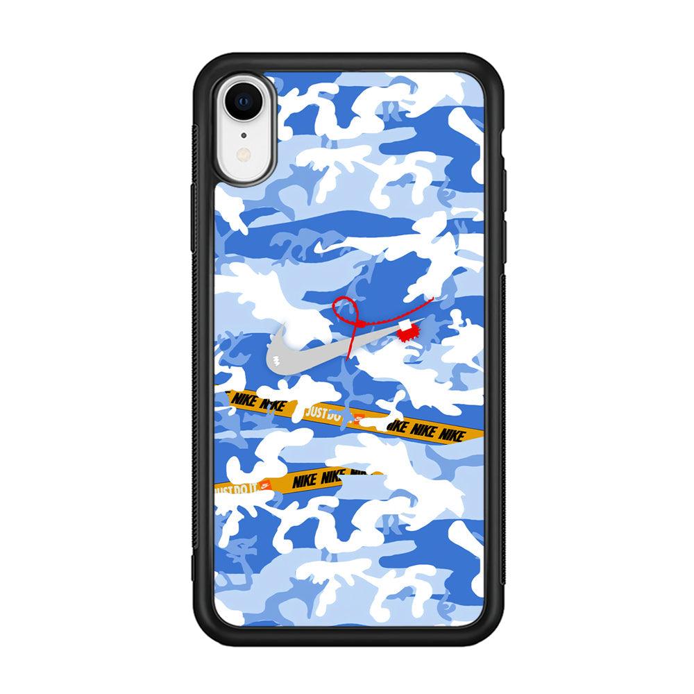 Nike Cloudy Sky Camo iPhone XR Case-Rubber Black (2D Case)-Oxvistore