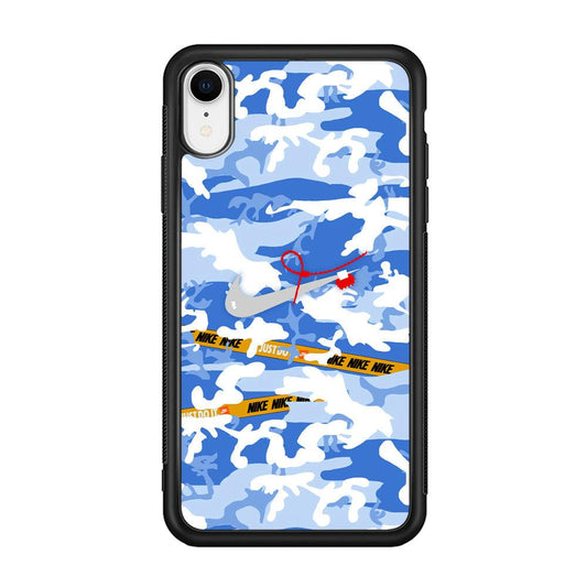 Nike Cloudy Sky Camo iPhone XR Case-Rubber Black (2D Case)-Oxvistore