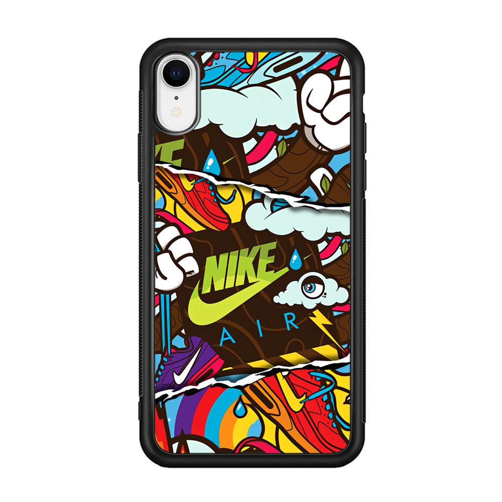 Nike Colorful Imagination iPhone XR Case-Rubber Black (2D Case)-Oxvistore