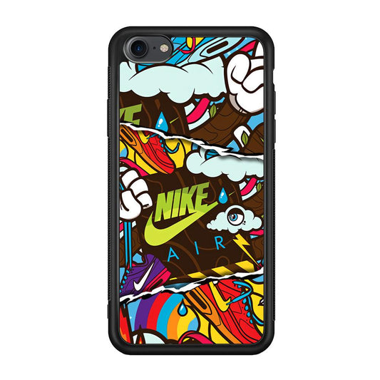 Nike Colorful Imagination iPhone 7 Case-Rubber Black (2D Case)-Oxvistore