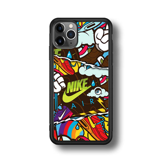 Nike Colorful Imagination iPhone 11 Pro Max Case-Rubber Black (2D Case)-Oxvistore