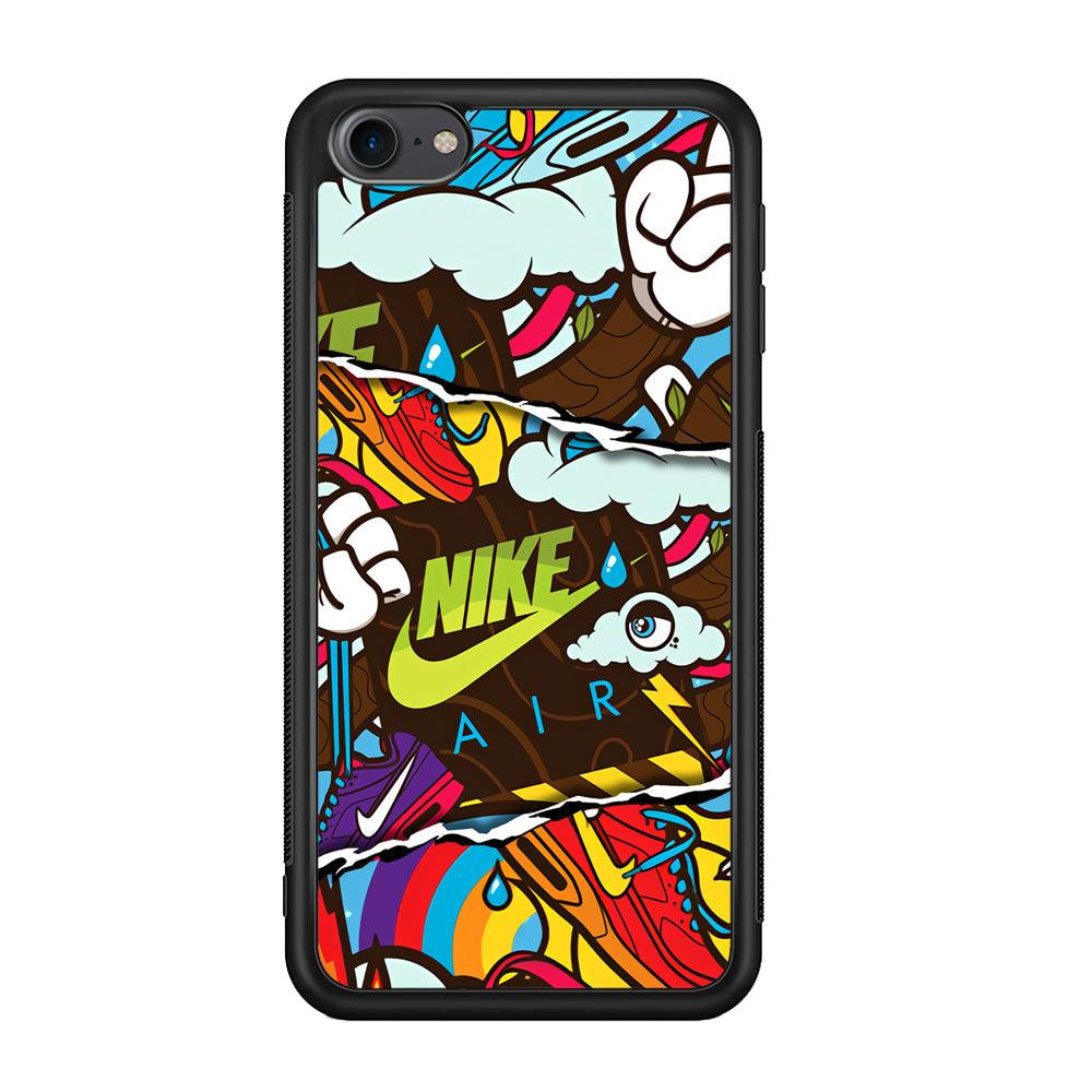 Nike Colorful Imagination iPod Touch 6 Case-Rubber Black (2D Case)-Oxvistore