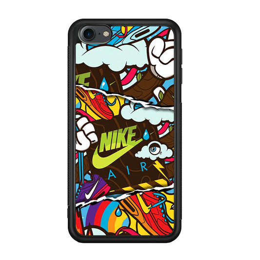 Nike Colorful Imagination iPod Touch 6 Case-Rubber Black (2D Case)-Oxvistore