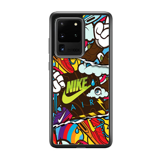 Nike Colorful Imagination Samsung Galaxy S20 Ultra Case-Rubber Black (2D Case)-Oxvistore