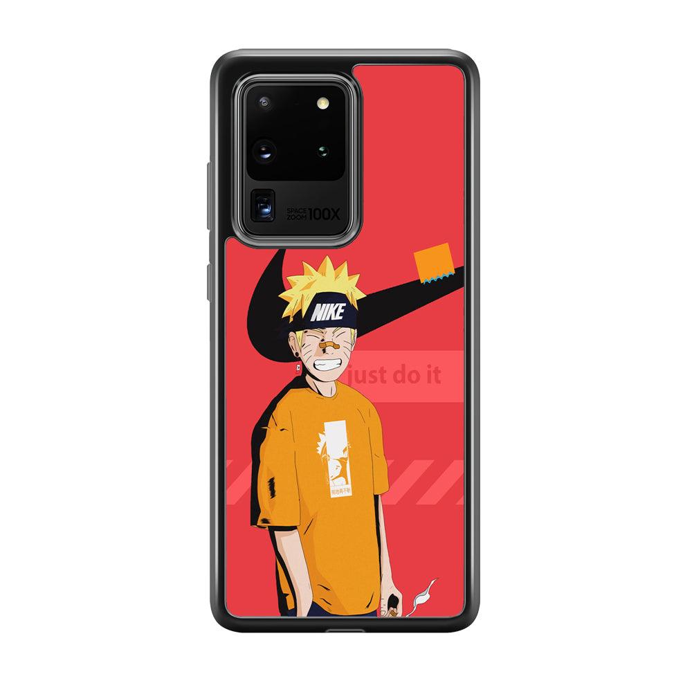 Nike Cover with Naruto Samsung Galaxy S20 Ultra Case-Rubber Black (2D Case)-Oxvistore