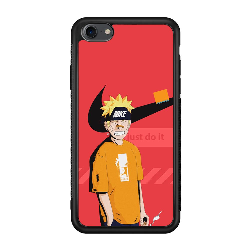Nike Cover with Naruto iPhone 7 Case-Rubber Black (2D Case)-Oxvistore