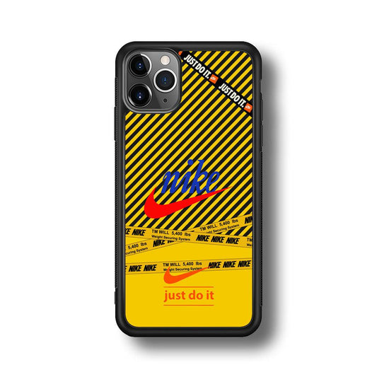 Nike Early Warning System iPhone 11 Pro Max Case-Rubber Black (2D Case)-Oxvistore