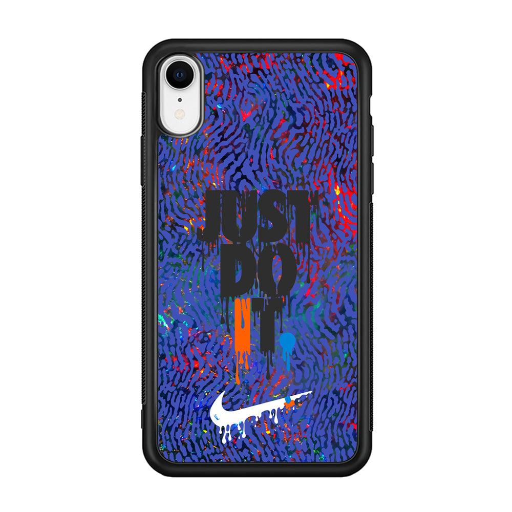 Nike Flaming Magma iPhone XR Case-Rubber Black (2D Case)-Oxvistore