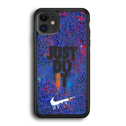 Nike Flaming Magma iPhone 11 Case-Rubber Black (2D Case)-Oxvistore