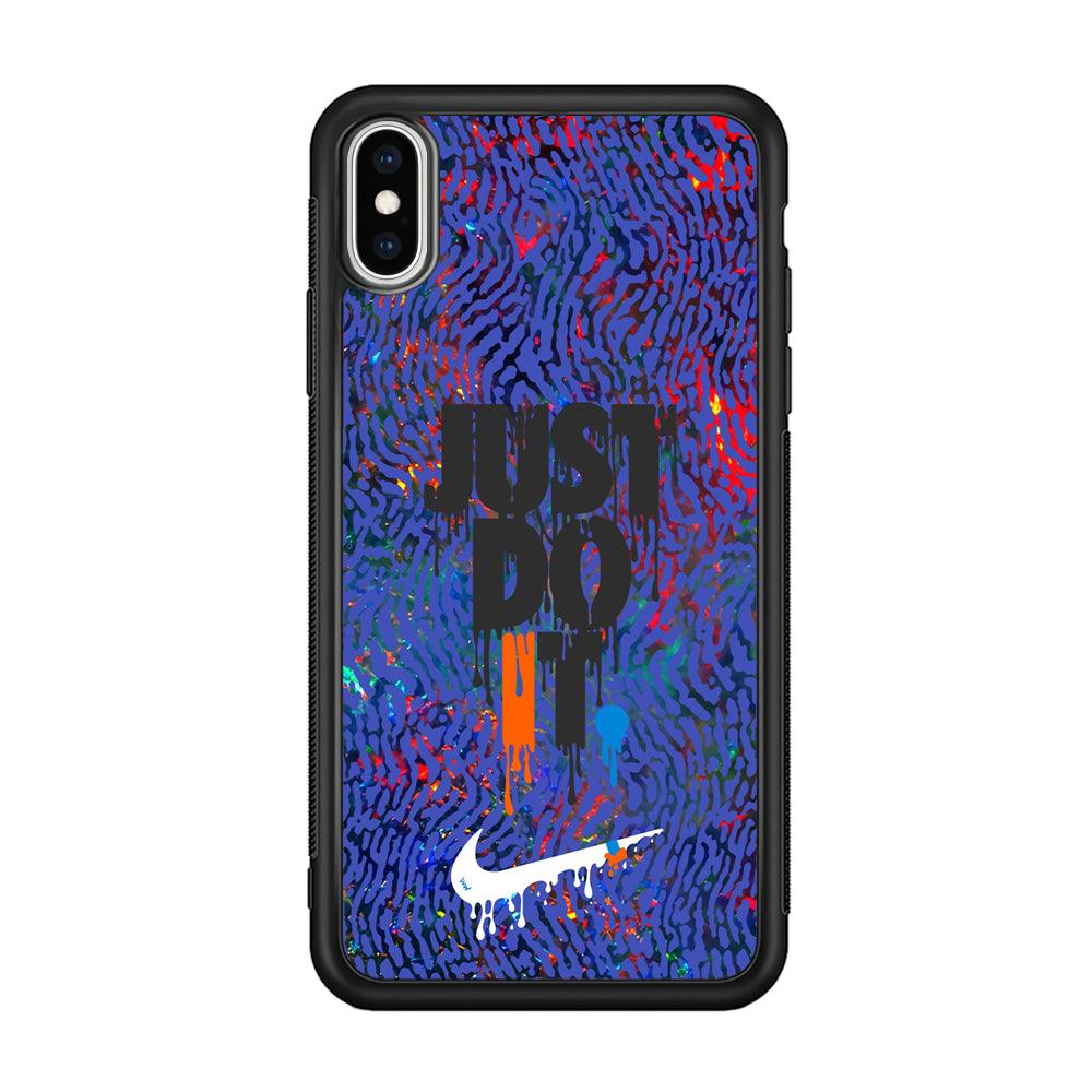 Nike Flaming Magma iPhone Xs Max Case-Rubber Black (2D Case)-Oxvistore