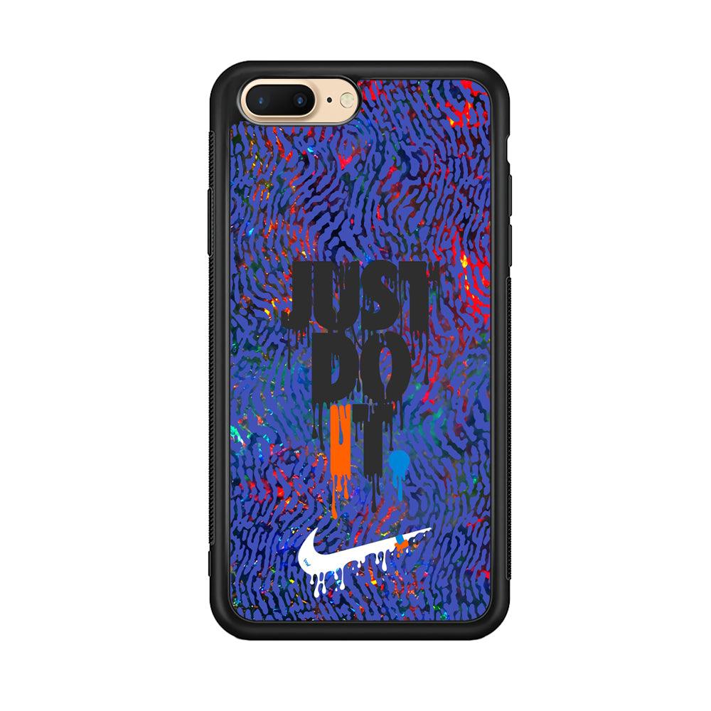 Nike Flaming Magma iPhone 8 Plus Case-Rubber Black (2D Case)-Oxvistore