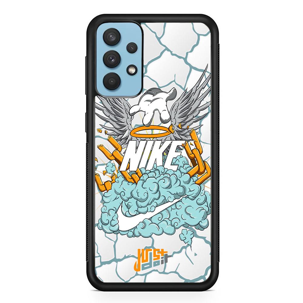 Nike Flying To The Paradise Samsung Galaxy A32 Case-Rubber Black (2D Case)-Oxvistore
