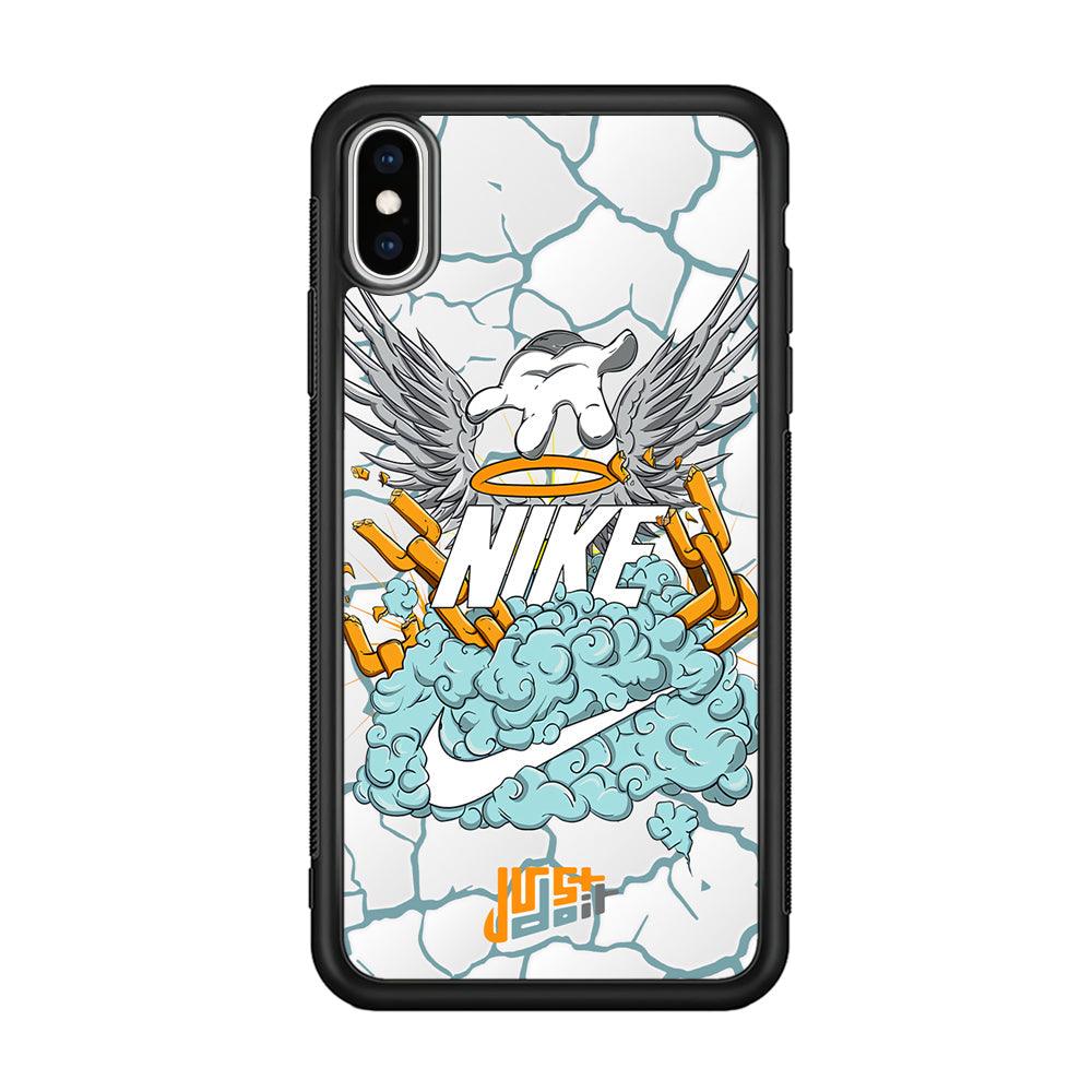 Nike Flying To The Paradise iPhone Xs Max Case-Rubber Black (2D Case)-Oxvistore