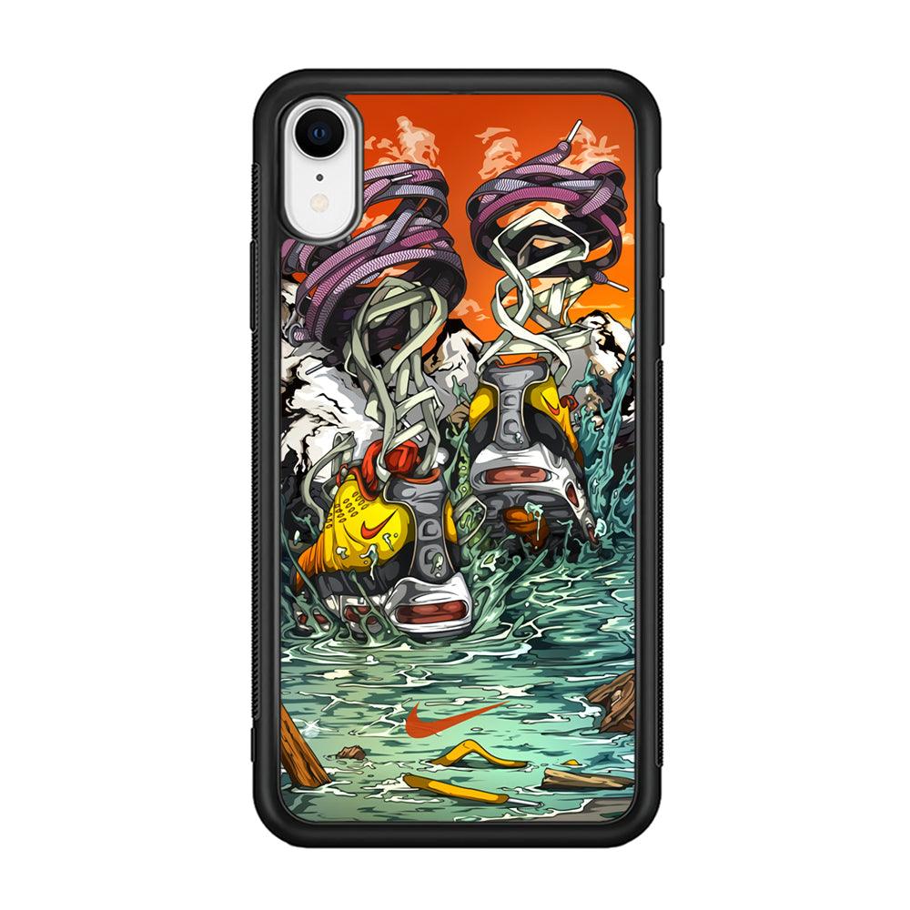 Nike Form of Art Noise iPhone XR Case-Rubber Black (2D Case)-Oxvistore