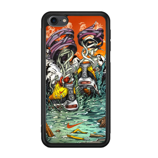 Nike Form of Art Noise iPod Touch 6 Case-Rubber Black (2D Case)-Oxvistore