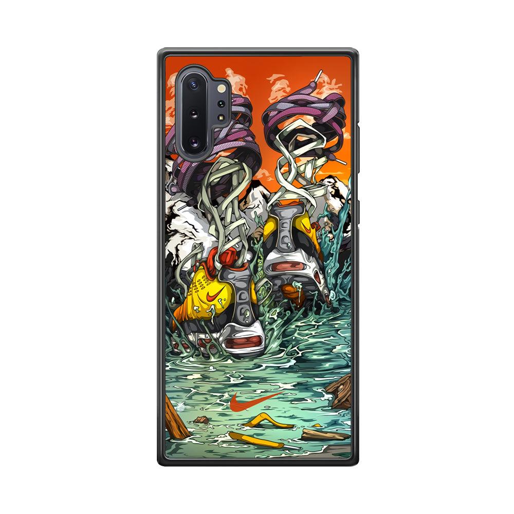 Nike Form of Art Noise Samsung Galaxy Note 10 Plus Case-Rubber Black (2D Case)-Oxvistore