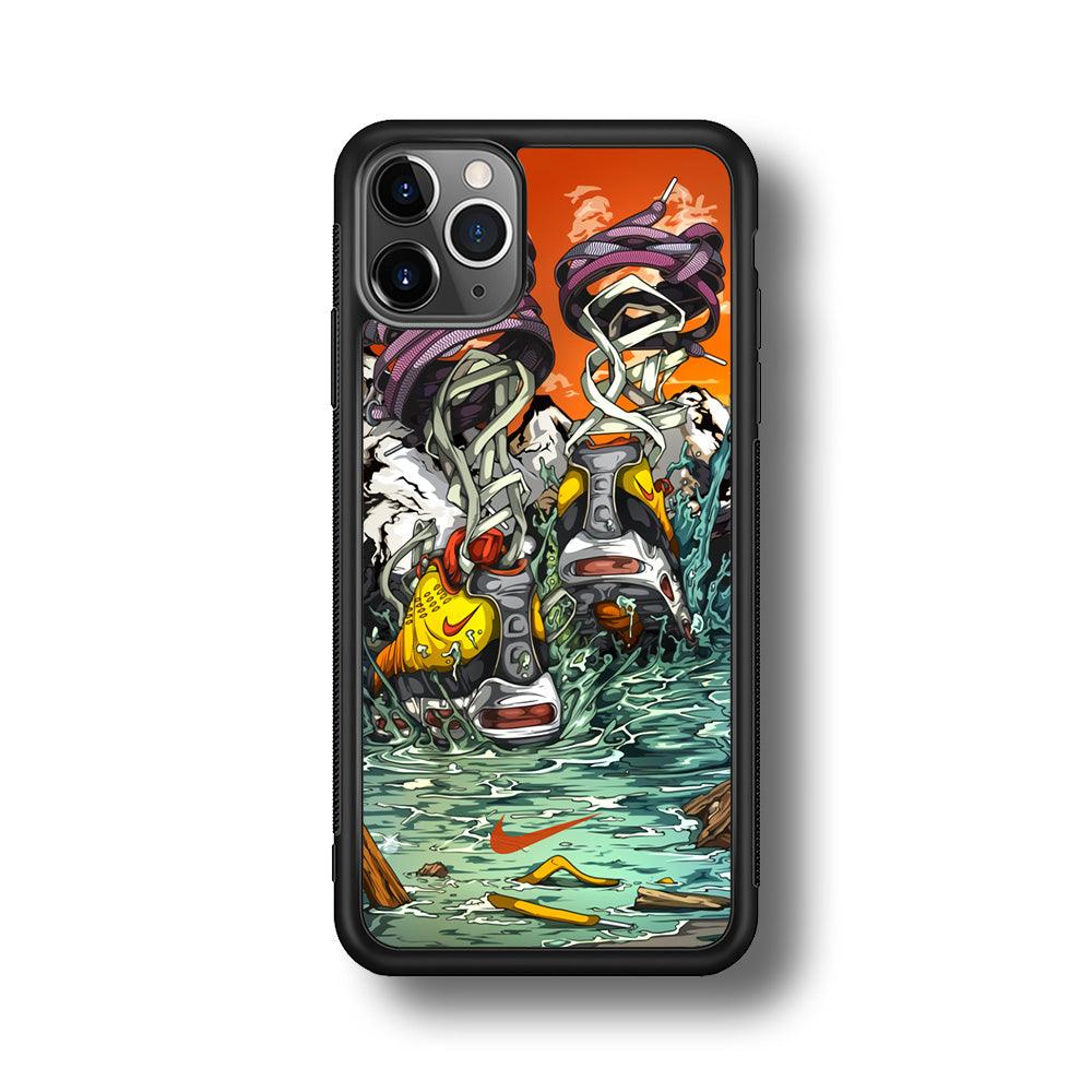 Nike Form of Art Noise iPhone 11 Pro Max Case-Rubber Black (2D Case)-Oxvistore