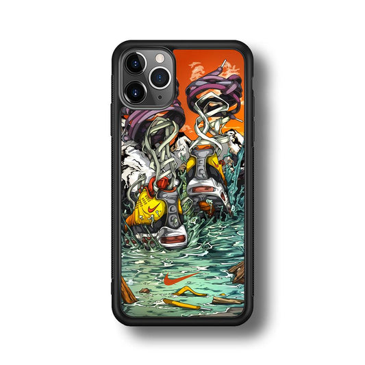 Nike Form of Art Noise iPhone 11 Pro Max Case-Rubber Black (2D Case)-Oxvistore