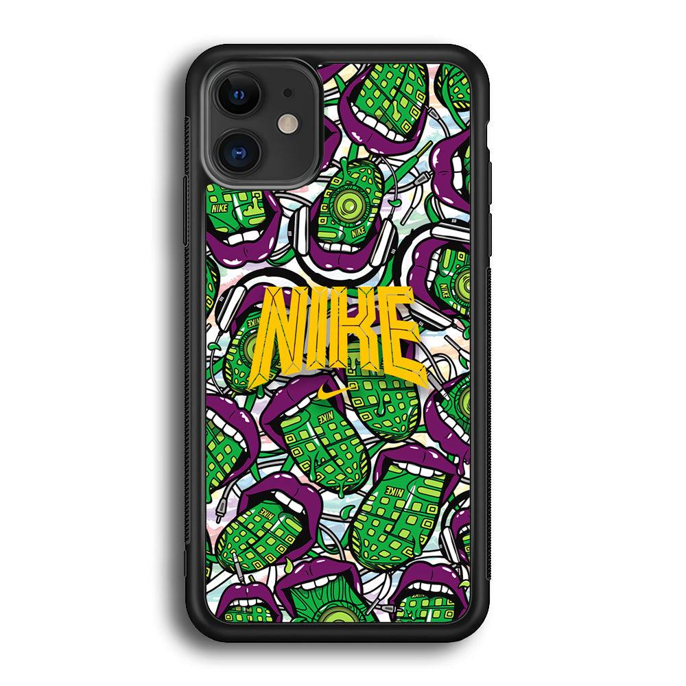 Nike Freestyle Art iPhone 11 Case-Rubber Black (2D Case)-Oxvistore