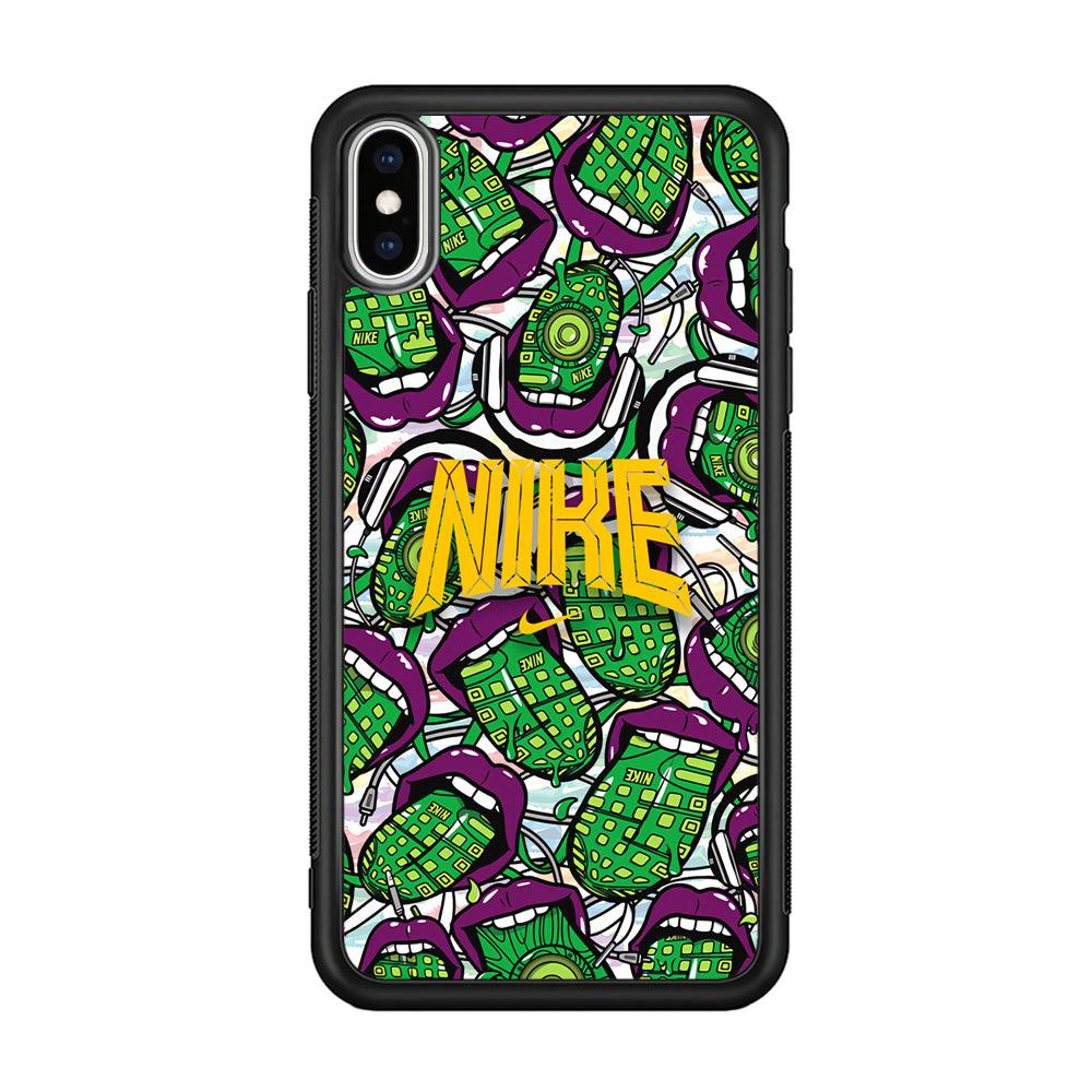 Nike Freestyle Art iPhone X Case-Rubber Black (2D Case)-Oxvistore