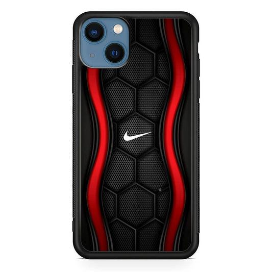 Nike Futuristic Hexagon Dome iPhone 14 Plus Case-Rubber Black (2D Case)-Oxvistore