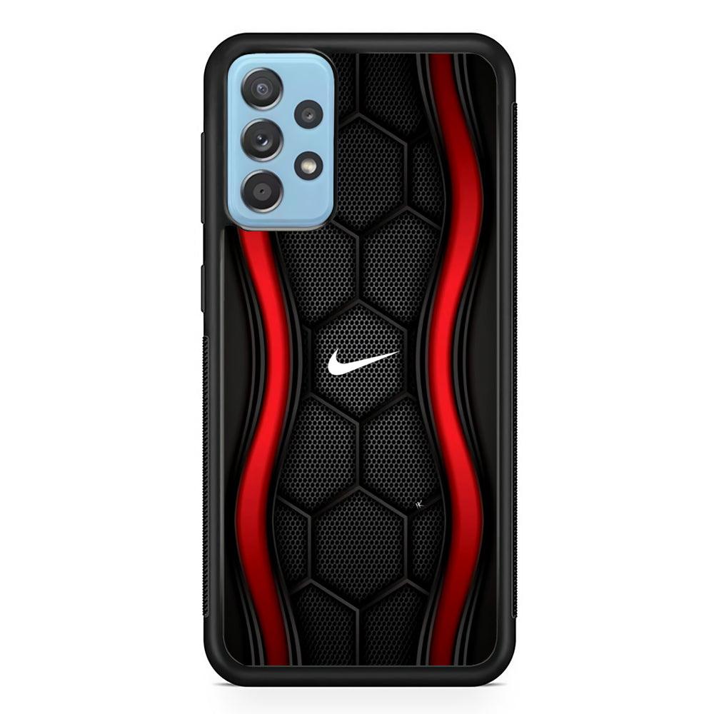 Nike Futuristic Hexagon Dome Samsung Galaxy A72 Case-Rubber Black (2D Case)-Oxvistore