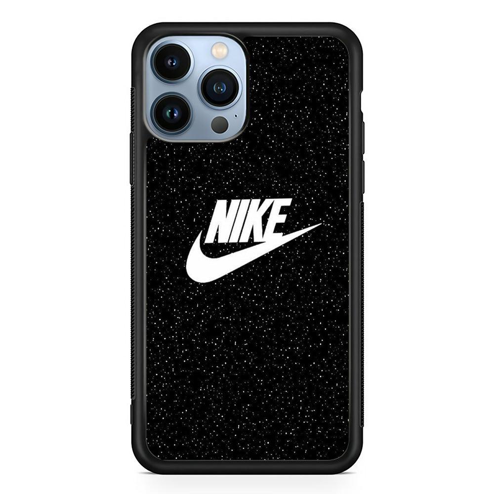 Nike Glitter Night iPhone 14 Pro Max Case-Rubber Black (2D Case)-Oxvistore