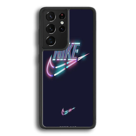 Nike Glowing Samsung Galaxy S24 Ultra Case-Rubber Black (2D Case)-Oxvistore