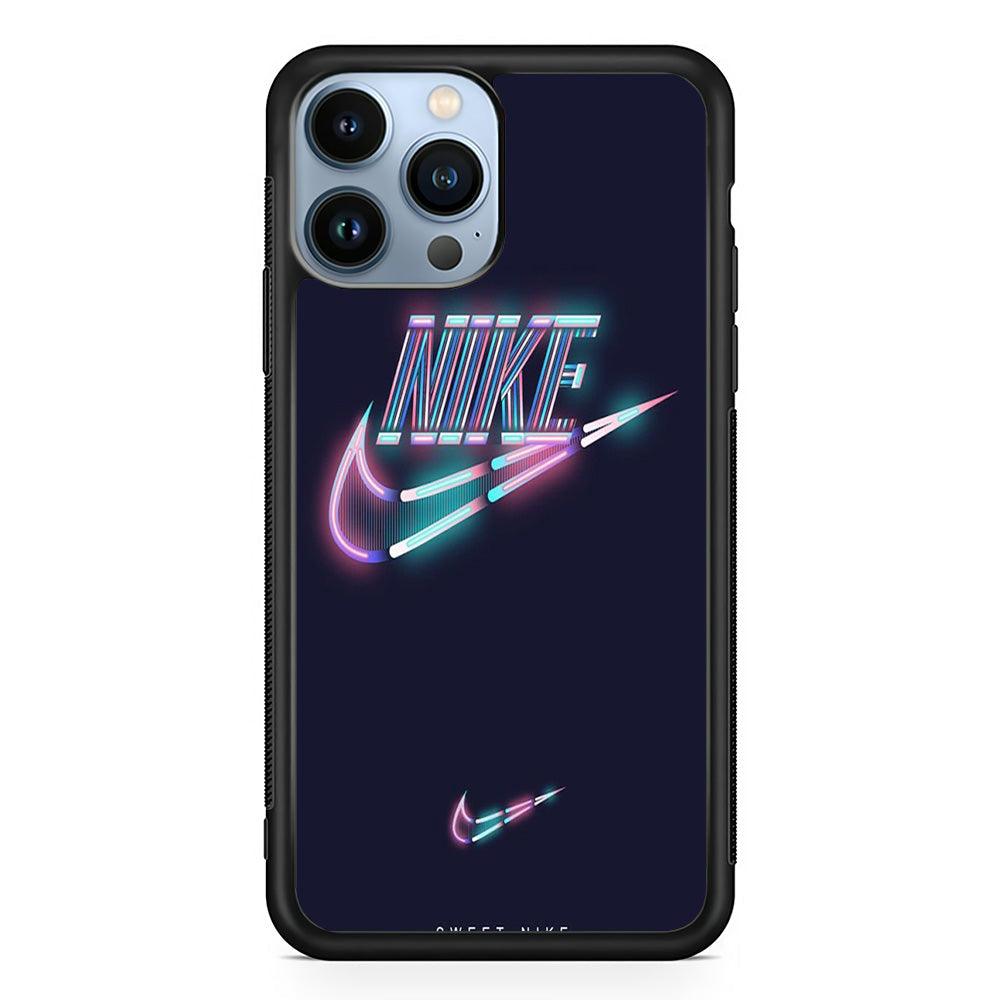 Nike Glowing iPhone 14 Pro Max Case-Rubber Black (2D Case)-Oxvistore