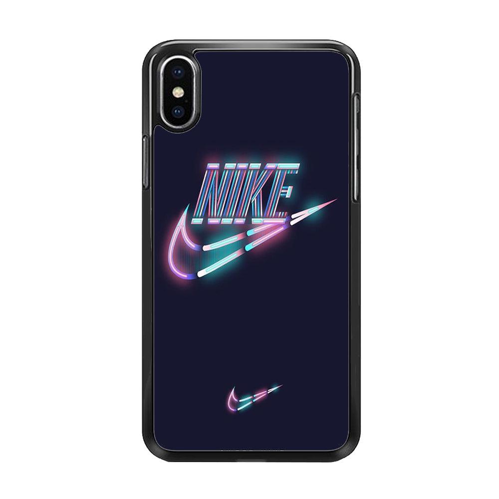 Nike Glowing iPhone XS MAX Case-Rubber Black (2D Case)-Oxvistore