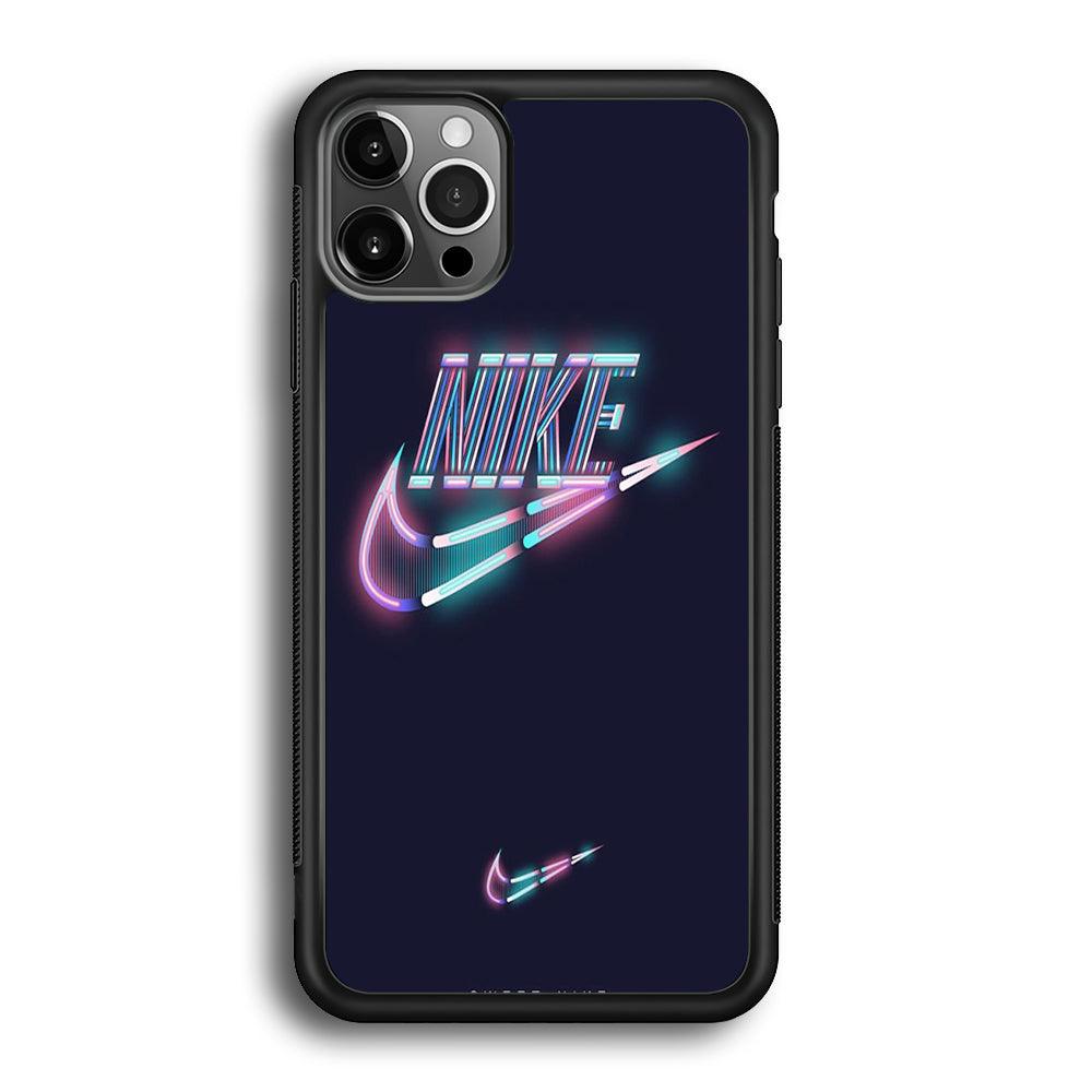 Nike Glowing iPhone 12 Pro Case-Rubber Black (2D Case)-Oxvistore