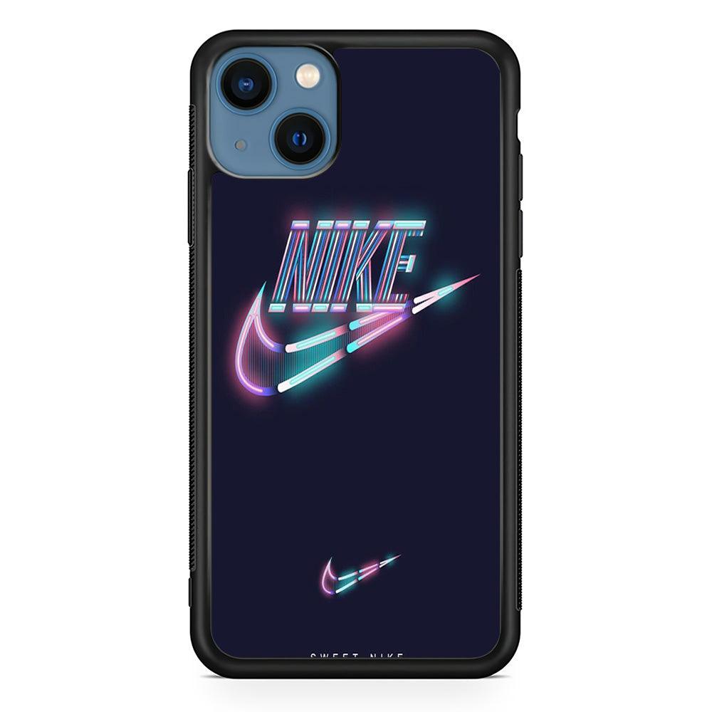 Nike Glowing iPhone 14 Plus Case-Rubber Black (2D Case)-Oxvistore