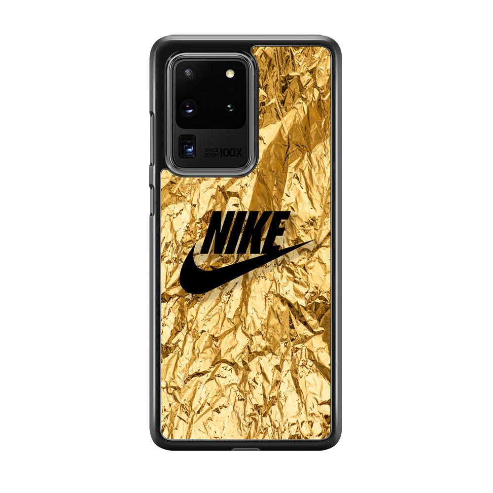 Nike Gold Paper Samsung Galaxy S20 Ultra Case-Rubber Black (2D Case)-Oxvistore