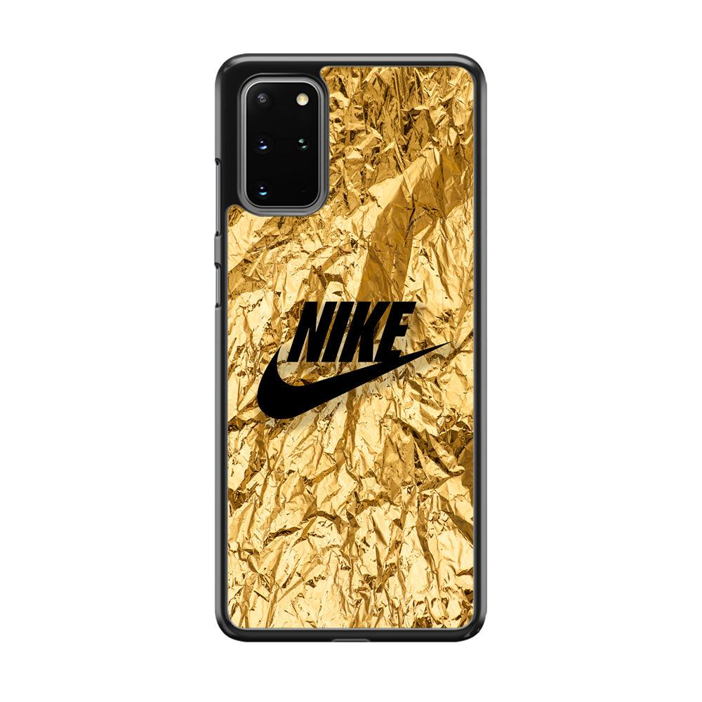 Nike Gold Paper Samsung Galaxy S20 Plus Case-Rubber Black (2D Case)-Oxvistore