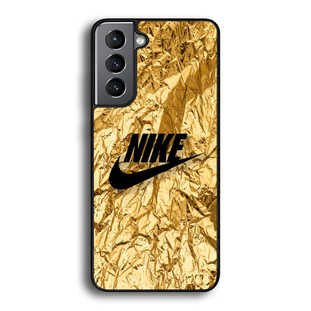 Nike Gold Paper Samsung Galaxy S23 Plus Case-Rubber Black (2D Case)-Oxvistore