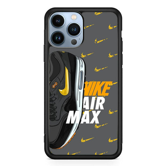 Nike Golden of Air Max iPhone 14 Pro Case-Rubber Black (2D Case)-Oxvistore