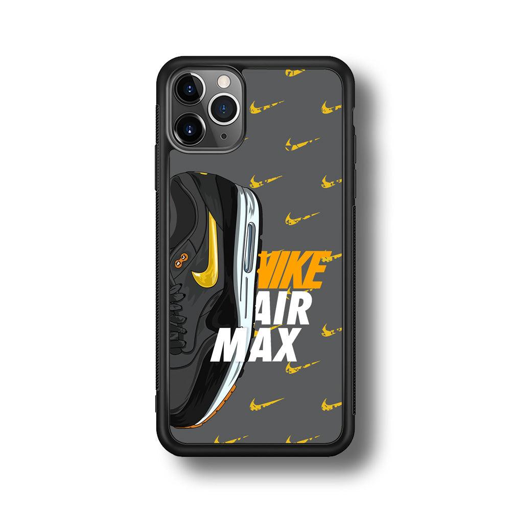Nike Golden of Air Max iPhone 11 Pro Max Case-Rubber Black (2D Case)-Oxvistore
