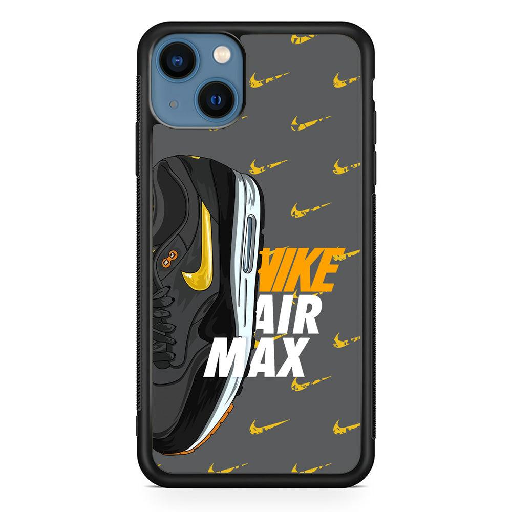 Nike Golden of Air Max iPhone 13 Case-Rubber Black (2D Case)-Oxvistore