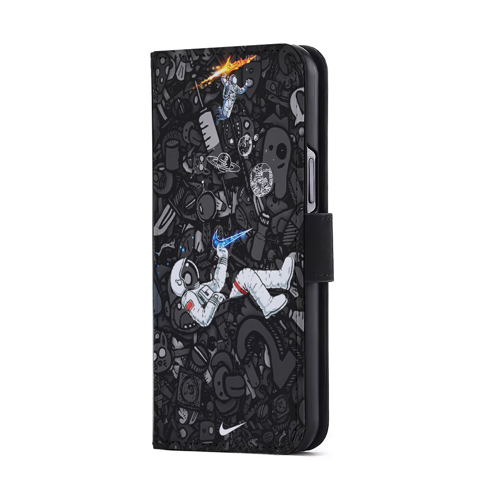 Nike Graffiti Astronaut Flip Wallet Phone Case