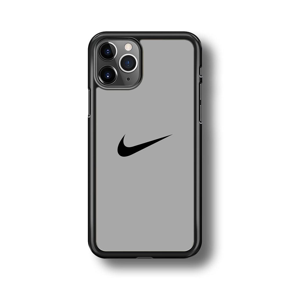 Nike Gray Full iPhone 11 Pro Max Case-Rubber Black (2D Case)-Oxvistore