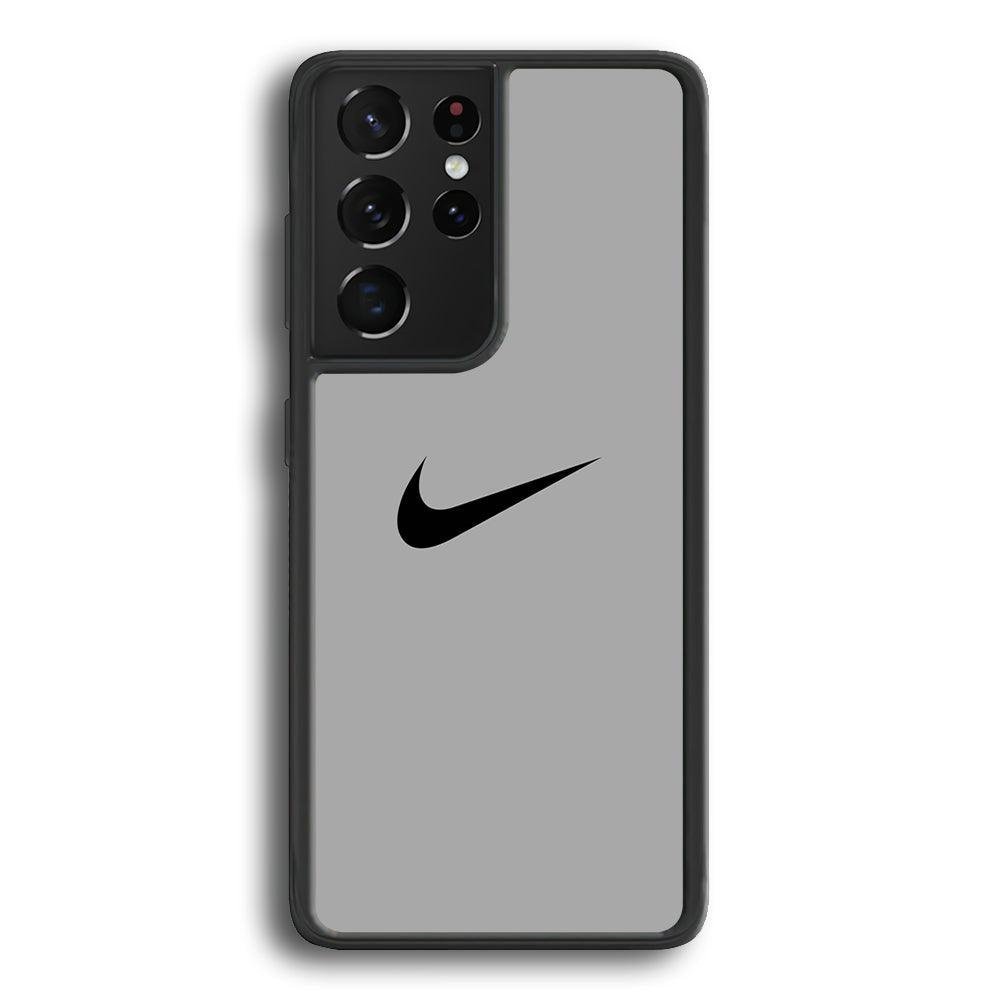 Nike Gray Full Samsung Galaxy S21 Ultra Case-Rubber Black (2D Case)-Oxvistore
