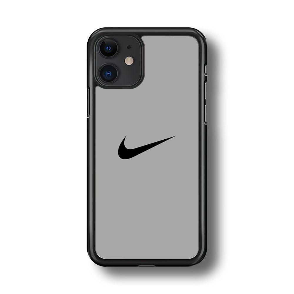 Nike Gray Full iPhone 11 Case-Rubber Black (2D Case)-Oxvistore