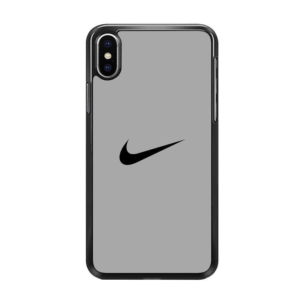 Nike Gray Full iPhone XS MAX Case-Rubber Black (2D Case)-Oxvistore