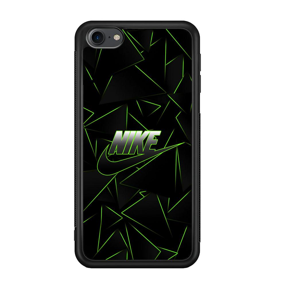 Nike Green Laser Point iPod Touch 6 Case-Rubber Black (2D Case)-Oxvistore